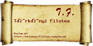 Tárkányi Filotea névjegykártya